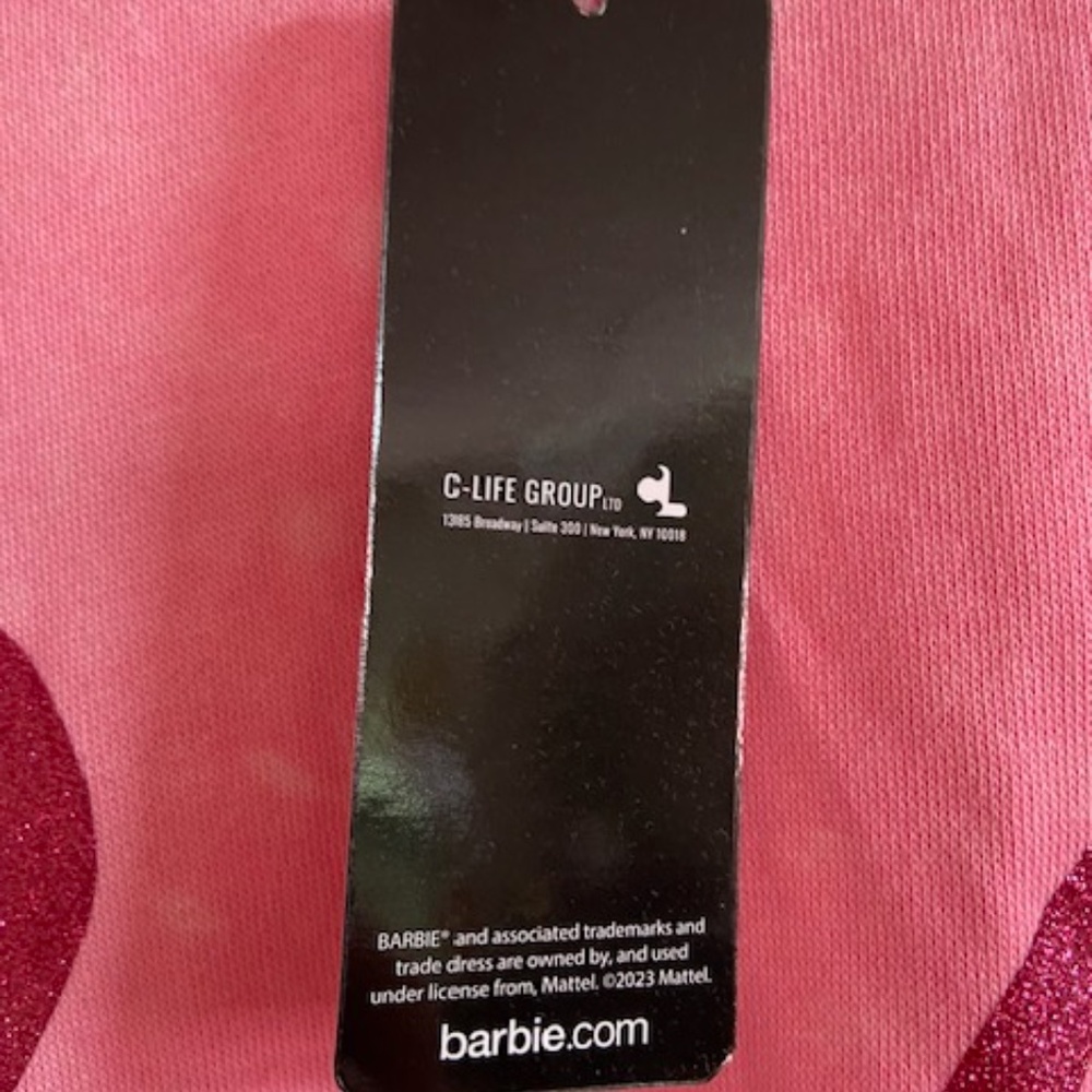 NEW pink Barbie sweatshirt ladies' size Large L. Official Barbie movie shirt NWT - Picture 6 of 8